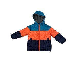 OshKosh Bgosh Kids Unisex Winter Jacket Size M 5-6 Hooded Colorblock Design READ